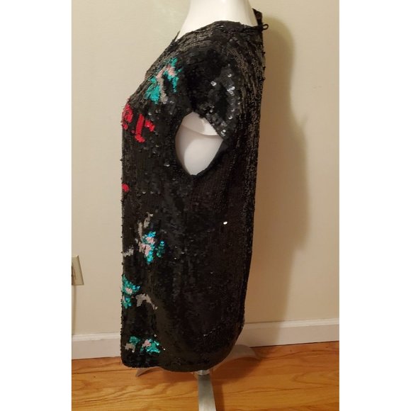 Twin-Set by Simona Barbieri Cute Graphic Sequin Shift Dress M - Picture 3 of 12